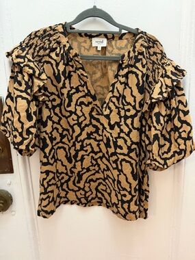 Seed Linen Puff-Sleeve Blouse